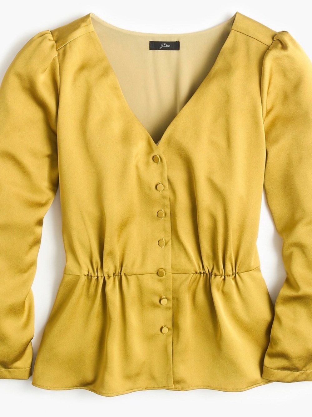Soft chartreuse satin blouse